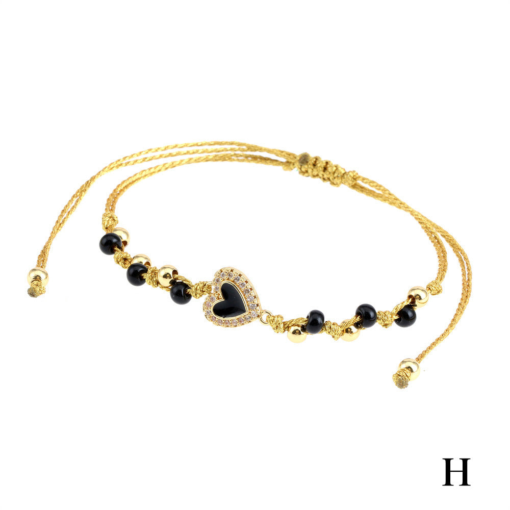 Pulseras De Cuentas De Cristal De Corazón De Joyería Al Por Mayor